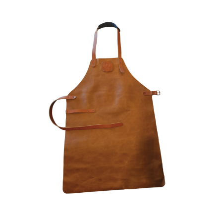 Tablier en cuir marron Ofyr