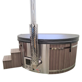 Bain nordique en acrylique Ø 205 cm - poêle intégré | NORDIKX