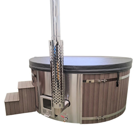 Bain nordique en acrylique Ø 205 cm - poêle intégré | NORDIKX