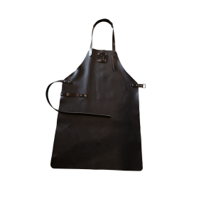 Tablier en cuir noir Ofyr