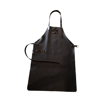 Tablier en cuir noir Ofyr
