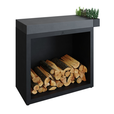 Block Butcher Storage 90 Black avec plan de travail céramique Ofyr