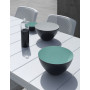 Table Rio 140 bianco dressée, fauteuils Net