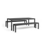Ensemble table Rio Alu 210 Fix et deux bancs, coloris antracite