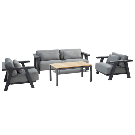 Ensemble salon Iconic - Anthracite - y compris table basse Forza 4 Seasons Outdoor