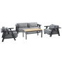 Ensemble salon Iconic - Anthracite - y compris table basse Forza 4 Seasons Outdoor