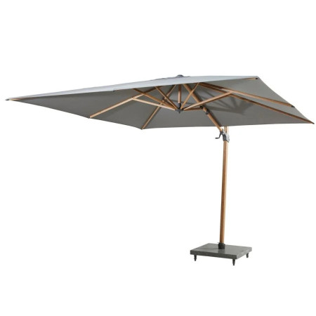 Parasol déporté Siesta Premium 300x300cm WOODLOOK - Charcoal 4 Seasons Outdoor