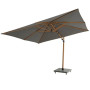 Parasol déporté Siesta Premium 300x300cm WOODLOOK - Charcoal 4 Seasons Outdoor