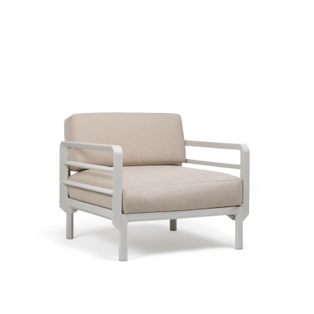 Fauteuil NARDI Maximo, structure Gesso, coussins Sunbrella Perla