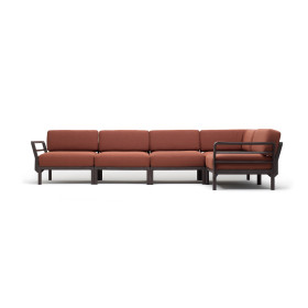 Canapé NARDI Maximo 5, structure Terra, coussins Sunbrella Cannella