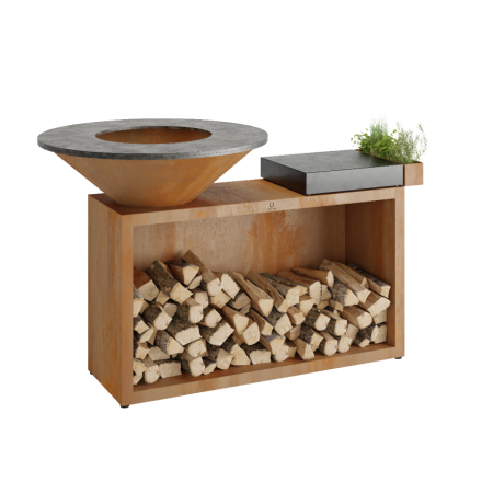 Brasero Corten Island 85 Ceramique Ofyr