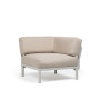 Élément d’angle NARDI Maximo, structure Gesso, coussins Sunbrella Perla