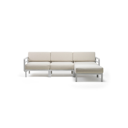 Canapé NARDI Maximo 4, structure Gesso, coussins Sunbrella Perla