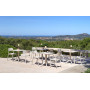 Chaises Cassia Bistrot corda et tables Clip Mat sur la terrasse