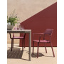 Fauteuil Cassia borgogna et table Tevere