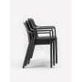 Fauteuils Tiberina antracite empilés