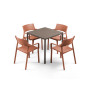 Table Piave 80 antracite et fauteuils Trill