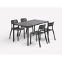Table Piave 140x80 antracite et chaises Cassia Bistrot