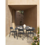 Table Piave 160x90 antracite et chaises Cassia Bistrot en terrasse