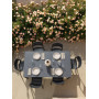 Table Piave 160x90 antracite et chaises Cassia, vue du ciel