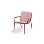 Fauteuil Doga Relax marsala avec coussin rosa