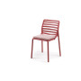 Chaise Doga Bistrot marsala avec coussin rosa