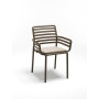 Fauteuil Doga tabacco avec coussin lino
