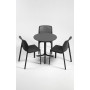 Chaises Bit antracite et table ronde