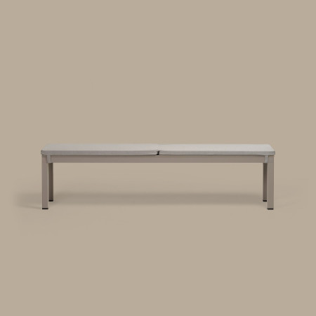 Coussin Rio Bench Nardi, toile Sunbrella® grigio, sur le banc Rio Bench Alu
