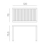 Dimensions, Table Cube 120x70 Nardi