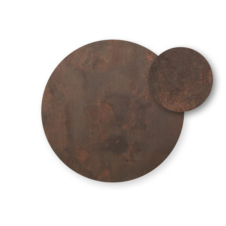 Plateau stratifié HPL Ø90 cm Nardi, finition Corten