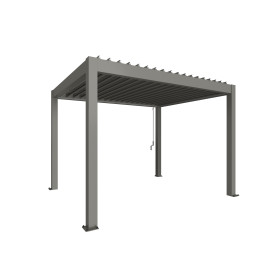Pergola Biohort 3,5 x 3, vue de trois quarts sur fond blanc