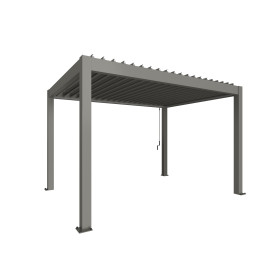 Pergola Biohort 4 x 3, vue de trois quarts sur fond blanc