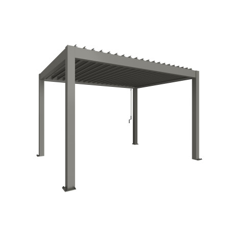 Pergola Biohort 4 x 3, vue de trois quarts sur fond blanc