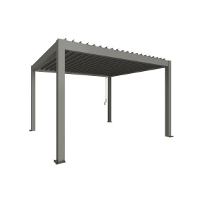 Pergola Biohort 4 x 3,5, vue de trois quarts sur fond blanc