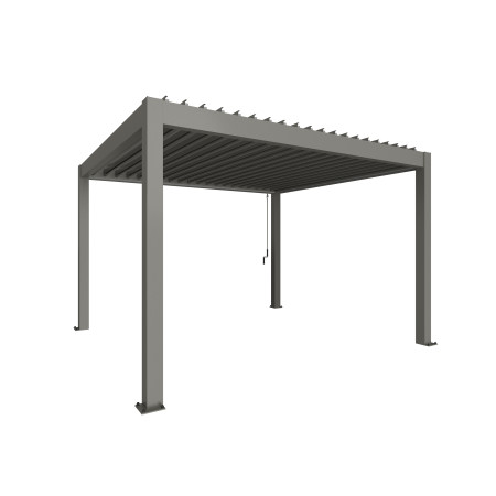 Pergola Biohort 4 x 3,5, vue de trois quarts sur fond blanc
