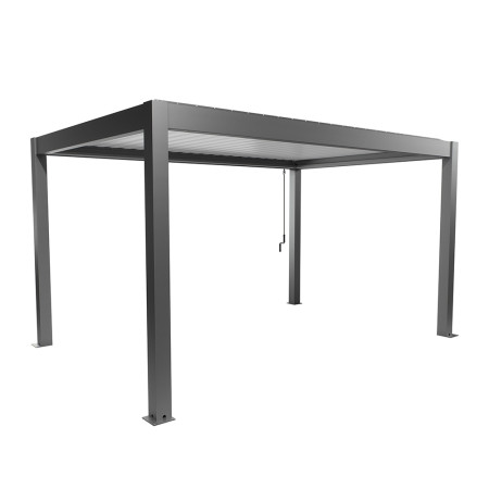 Pergola Biohort 4,5 x 3, vue de trois quarts sur fond blanc