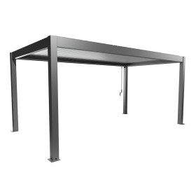 Pergola Biohort 4,5 x 3,5, vue de trois quarts sur fond blanc