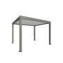 Pergola Biohort 5 x 3,5, cadre gris quartz métallique, lamelles blanches