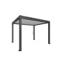 Pergola Biohort 5 x 3,5, cadre gris foncé métallique, lamelles blanches