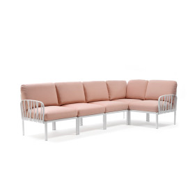 Canapé KOMODO 5 Nardi, structure bianco · tissu Rosa Quarzo