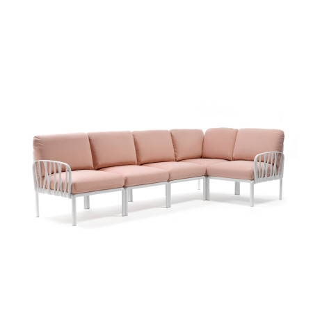 Canapé KOMODO 5 Nardi, structure bianco · tissu Rosa Quarzo