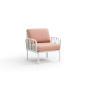 Fauteuil KOMODO Nardi, structure bianco · tissu Rosa Quarzo