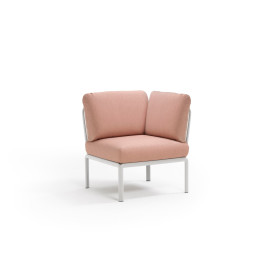 Élément d’angle KOMODO Nardi, structure bianco · tissu Rosa Quarzo