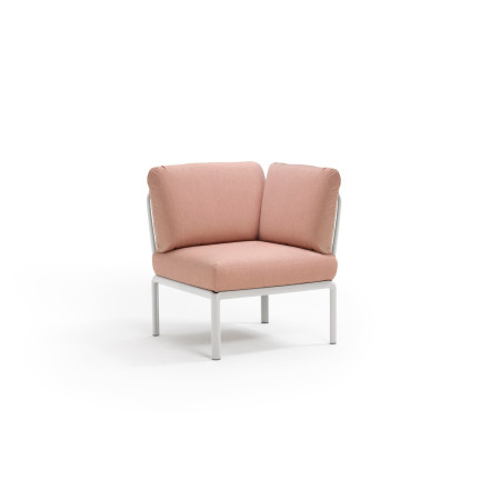 Élément d’angle KOMODO Nardi, structure bianco · tissu Rosa Quarzo