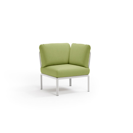 Élément d’angle KOMODO Nardi, structure bianco · tissu Avocado Sunbrella®
