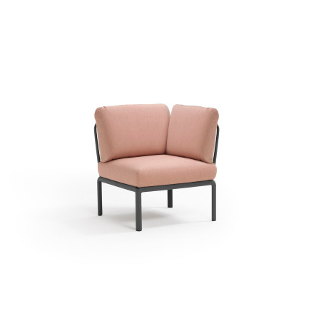 Élément d’angle KOMODO Nardi, structure antracite · tissu Rosa Quarzo