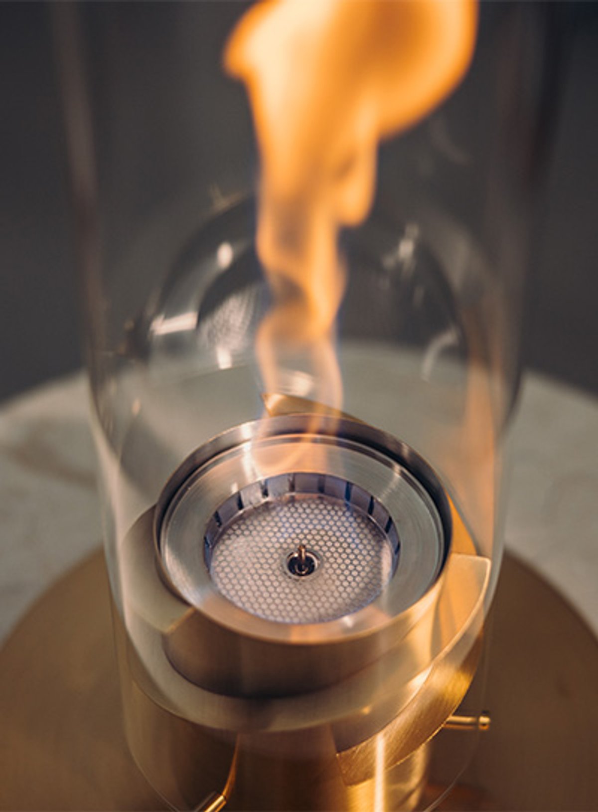 Le Bioethanol-Burner du SPIN et sa flamme en spirale
