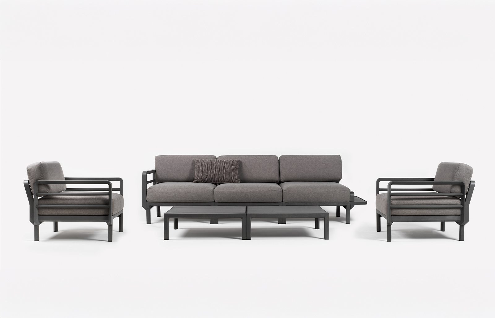 Ensemble salon NARDI Maximo Basalto : deux fauteuils, canapé et table basse