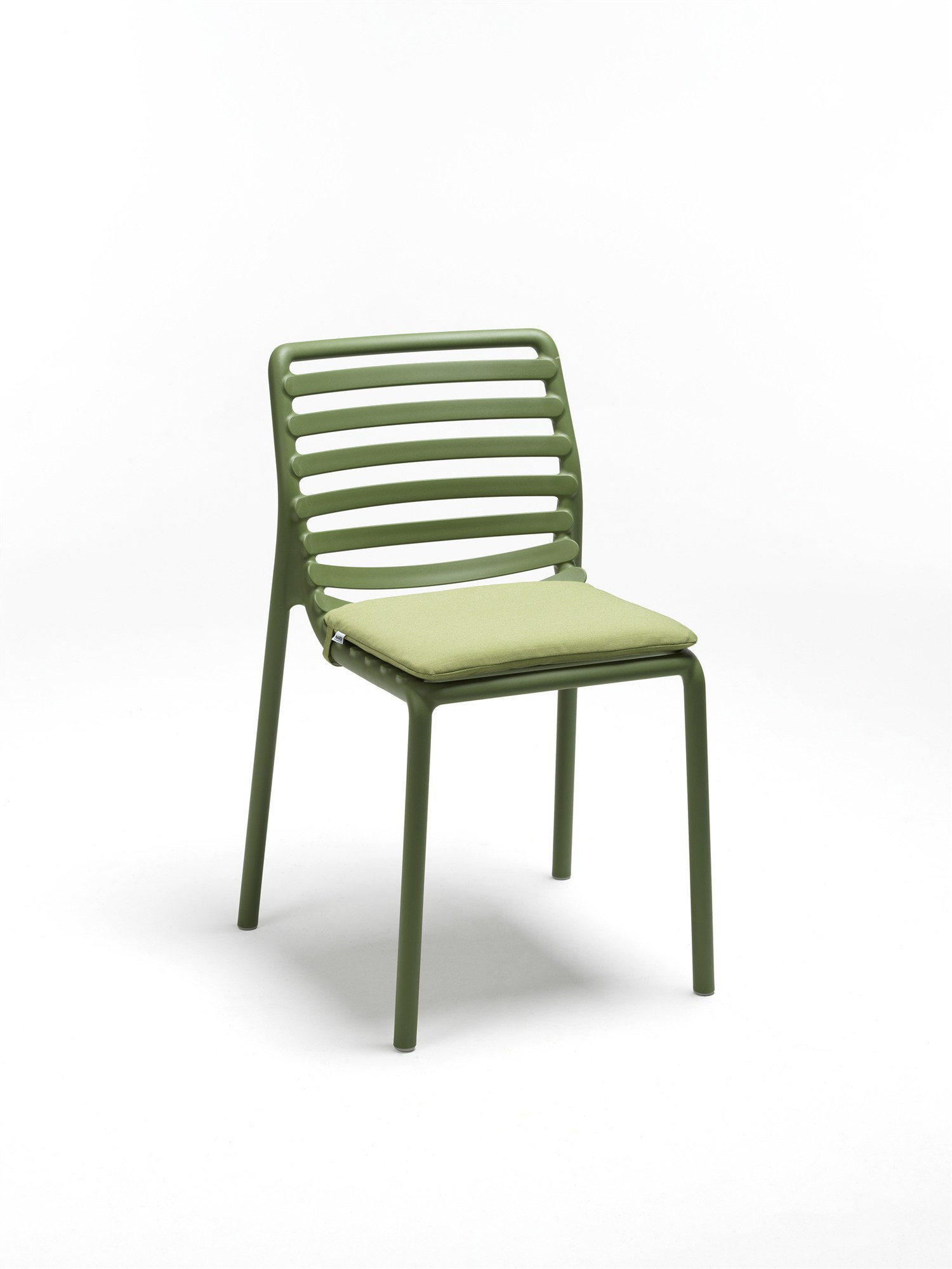 Chaise Doga Bistrot agave avec coussin avocado